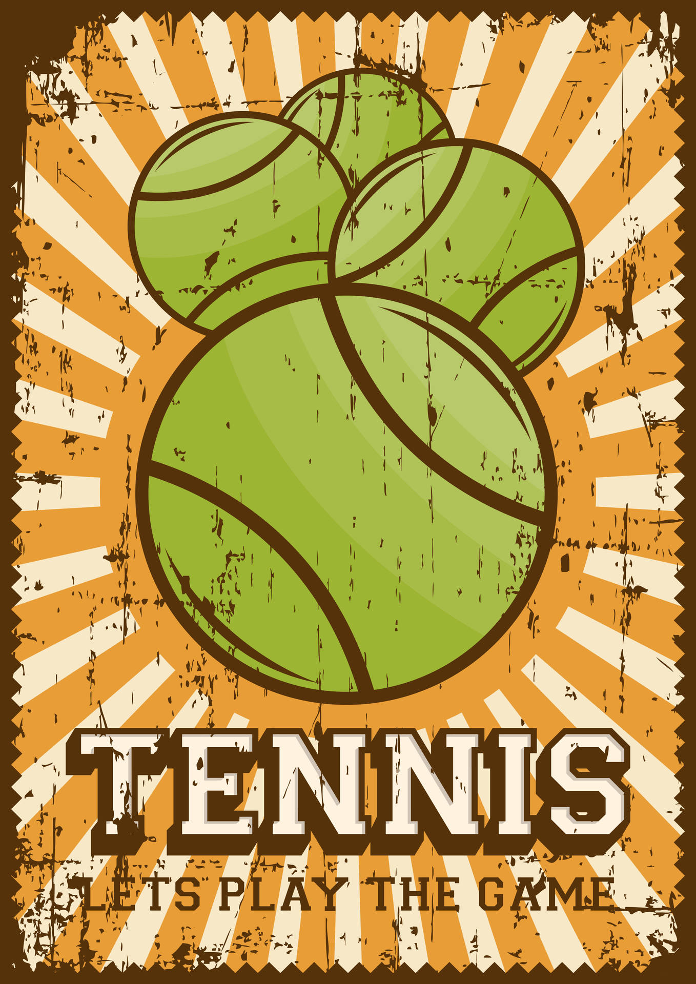 Tennis Balls Retro Pop Art Wallpaper