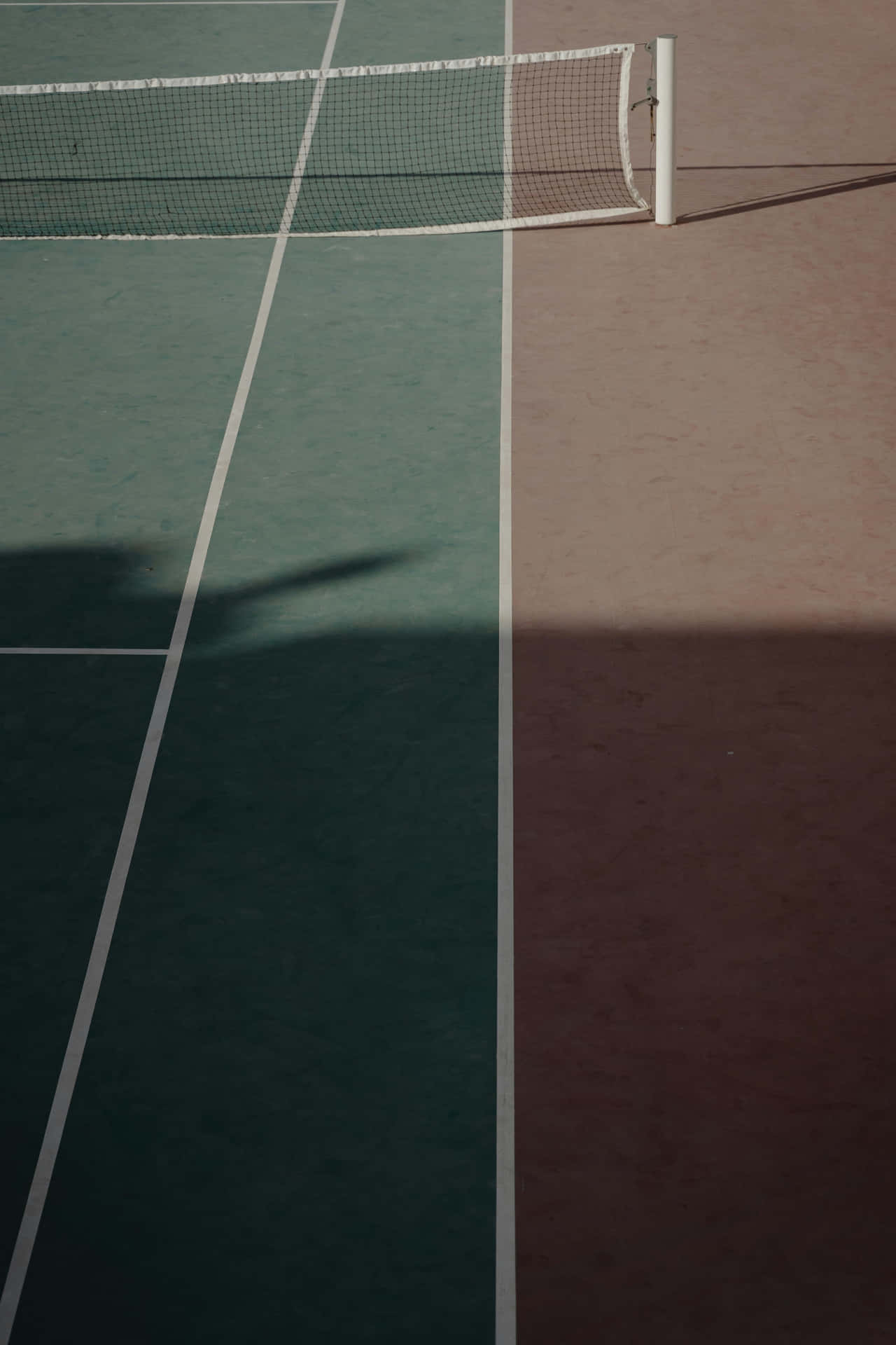 Tennis Court Aesthetic Shadow Play Wallpaper