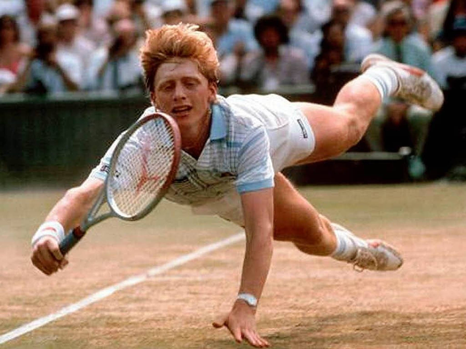 Tennis Legend Boris Becker In Action Wallpaper
