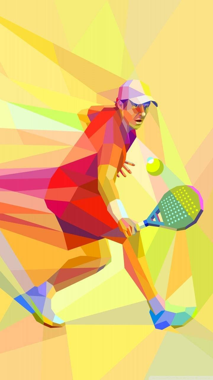 Tennis Player Geometric Art Phone Wallpaper