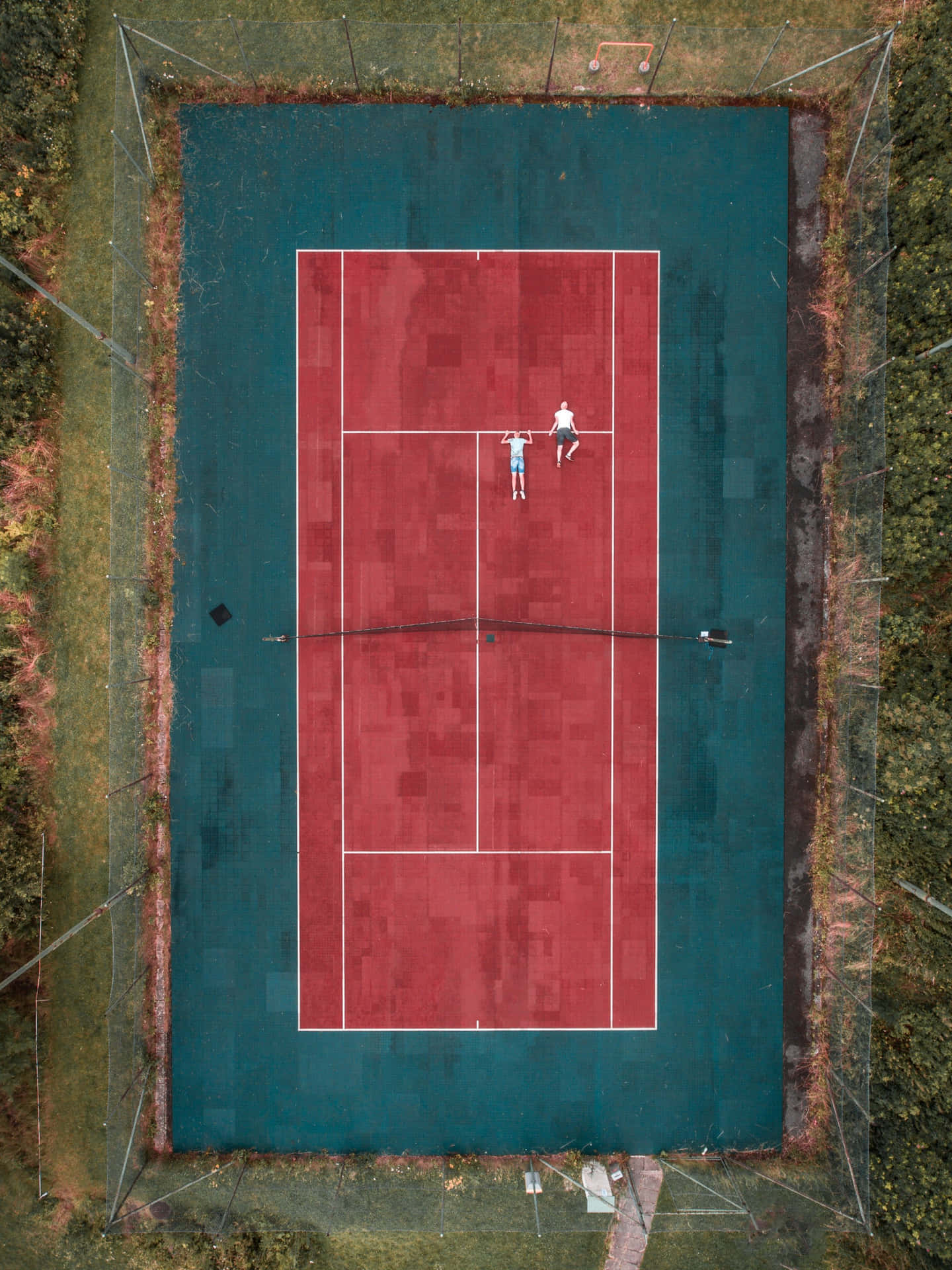Luftaufnahmeeines Tennisplatzes