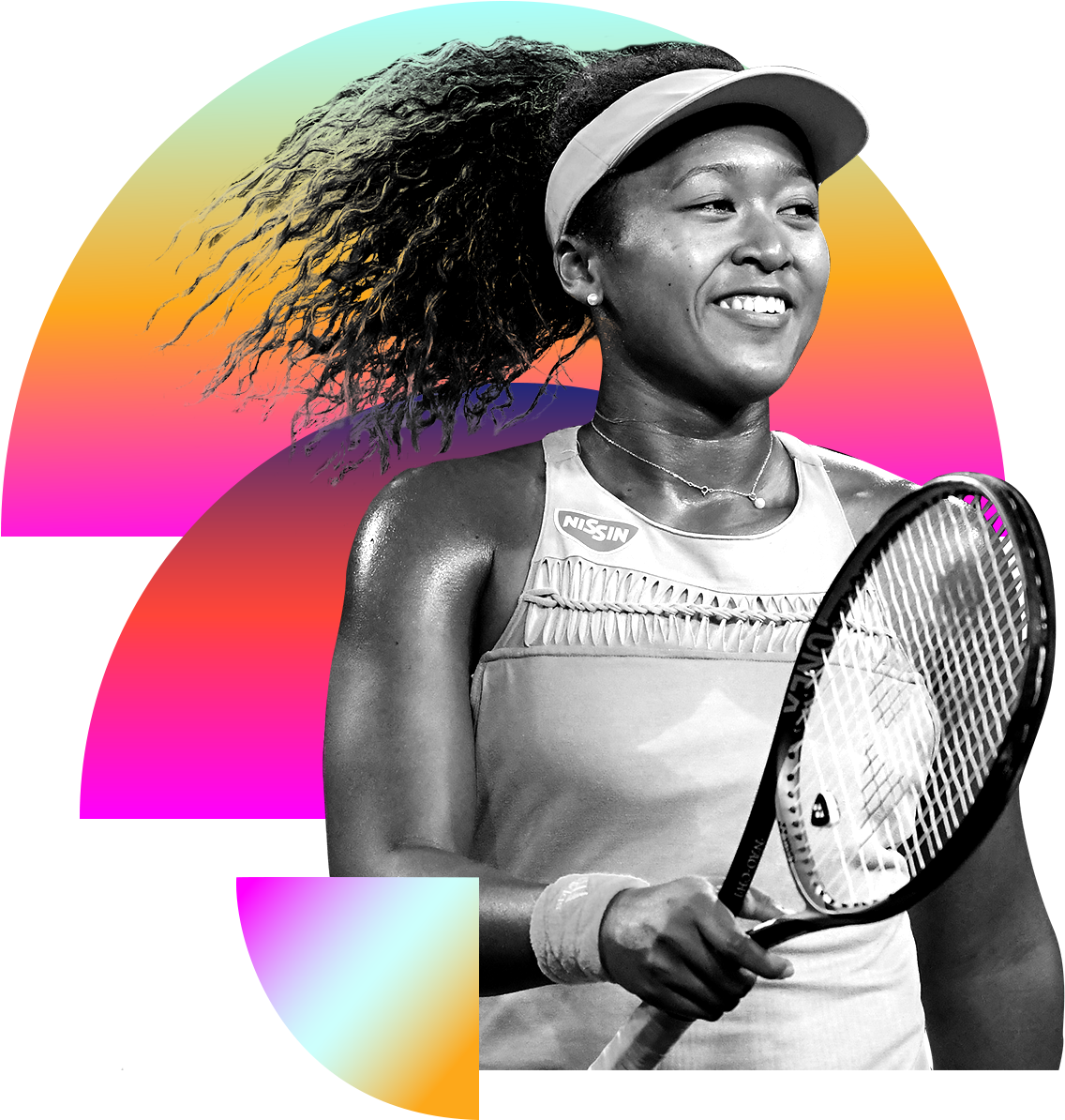 Tennis Player Colorful Background PNG
