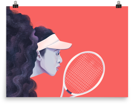 Tennis Player Illustration Osaka PNG