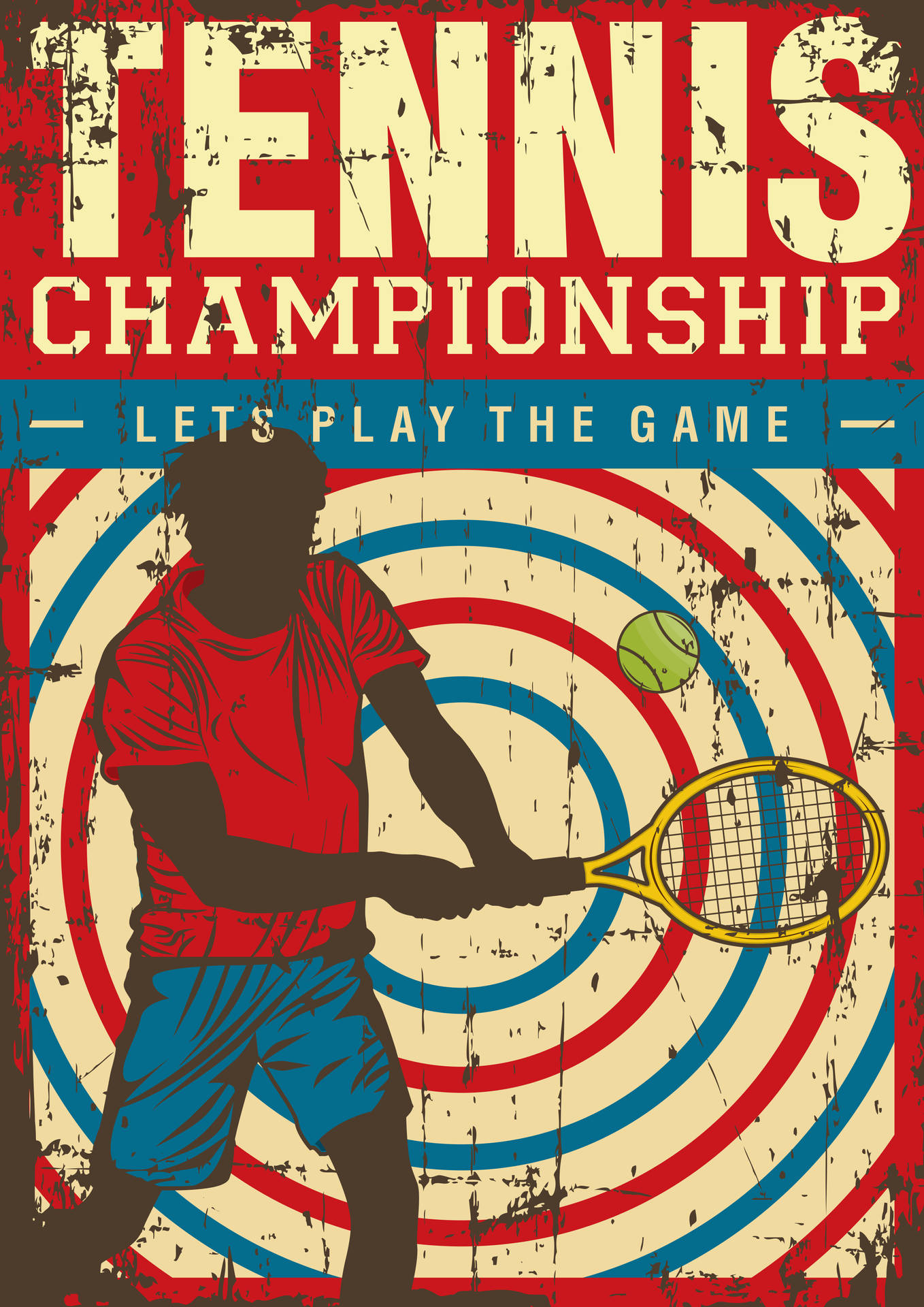 Tennis Player Retro Pop Art Wallpaper