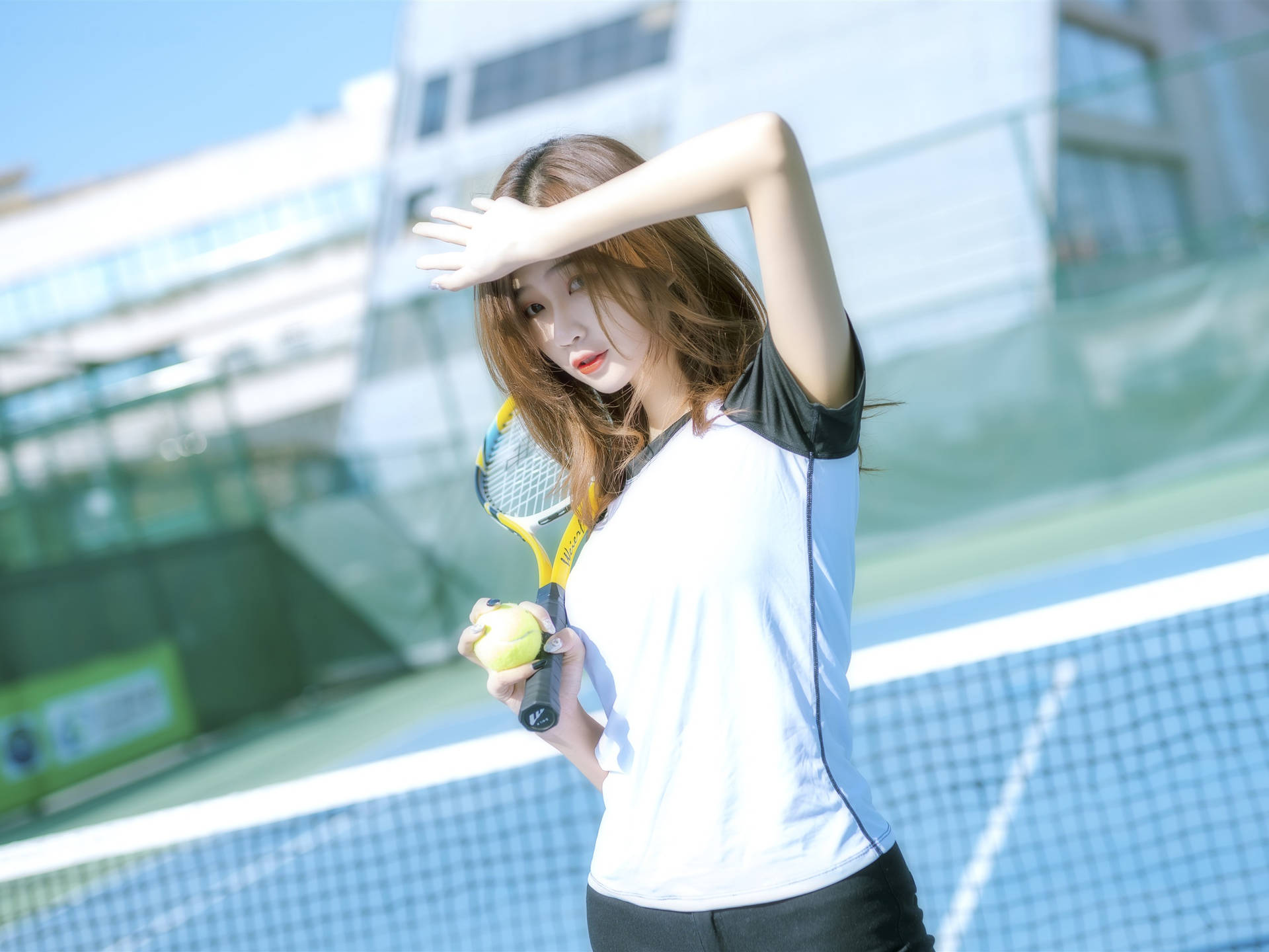 Tennis-playing Chinese Woman Background