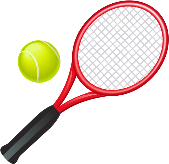 Tennis Racketand Ball Illustration PNG