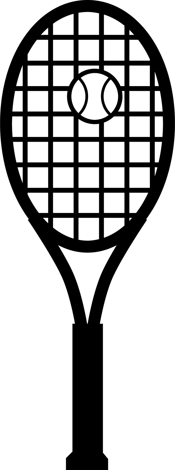 Tennis Racketand Ball Silhouette PNG