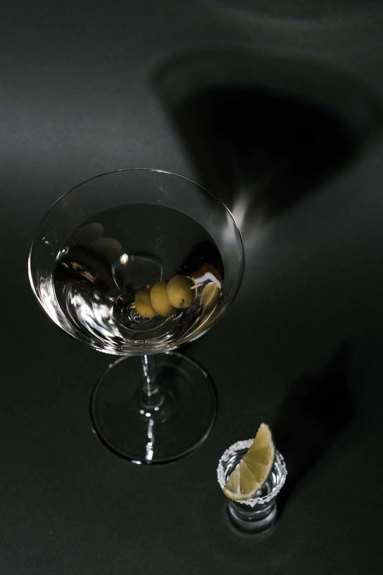 Tequila Martini With Olives And Lemon Slice Wallpaper