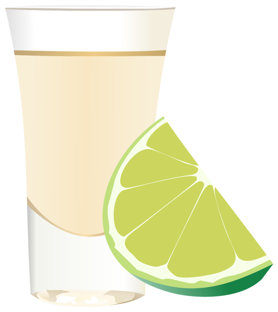 Tequila Shot Glass With Lime Slice PNG