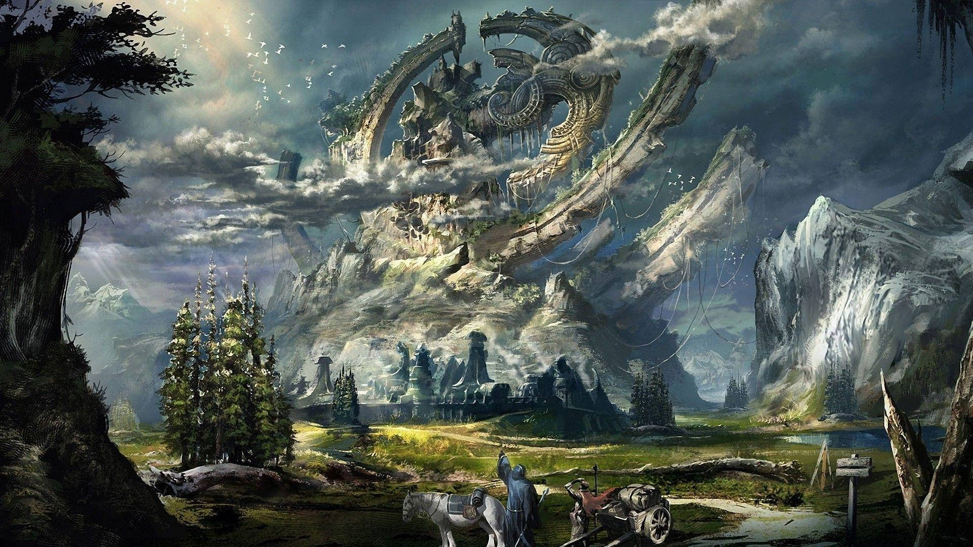 Tera Magical Kingdom In Clouds Wallpaper