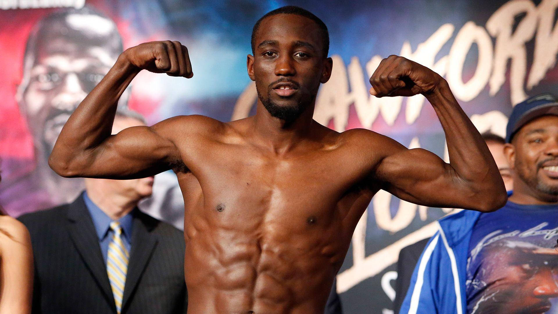 Terencecrawfords Starka Armar. (this Could Be A Description Or Caption For A Computer Or Mobile Wallpaper Featuring Terence Crawford And Emphasizes His Strong Arms.) Wallpaper