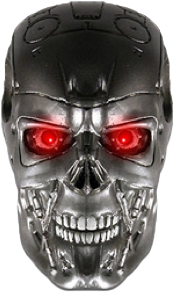 Terminator Red Eyes Skull PNG