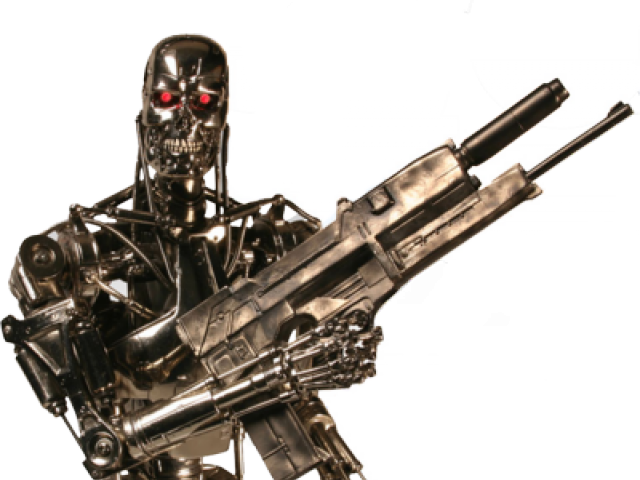 Terminator Robot With Gun PNG