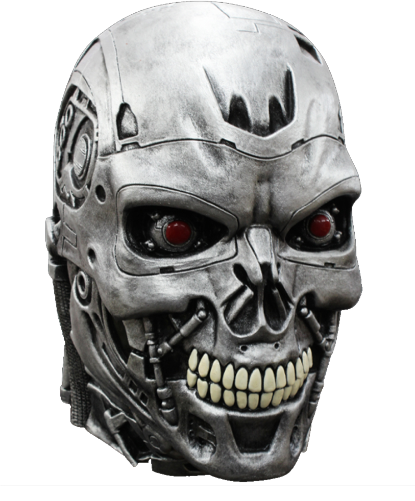 Terminator Skull Red Eyes PNG