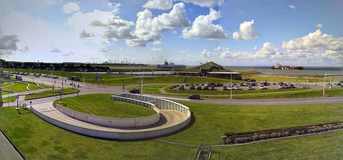 Terneuzen Vannfront Panorama Bakgrunnsbildet