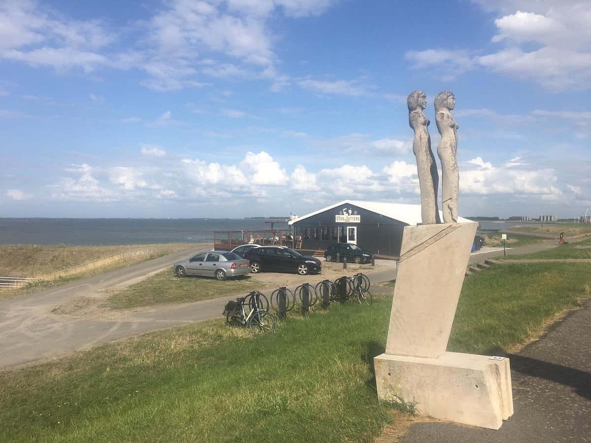 Terneuzen Vannfront Skulptur Bakgrunnsbildet