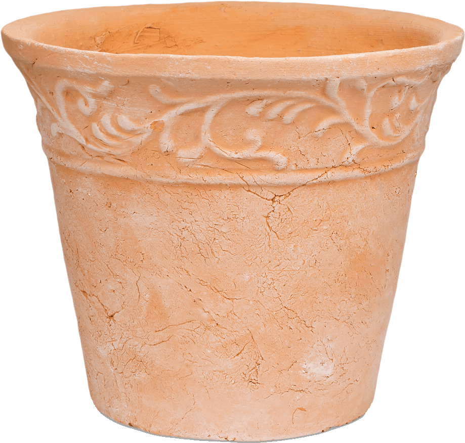 Terracotta Flower Pot Decorative Design PNG