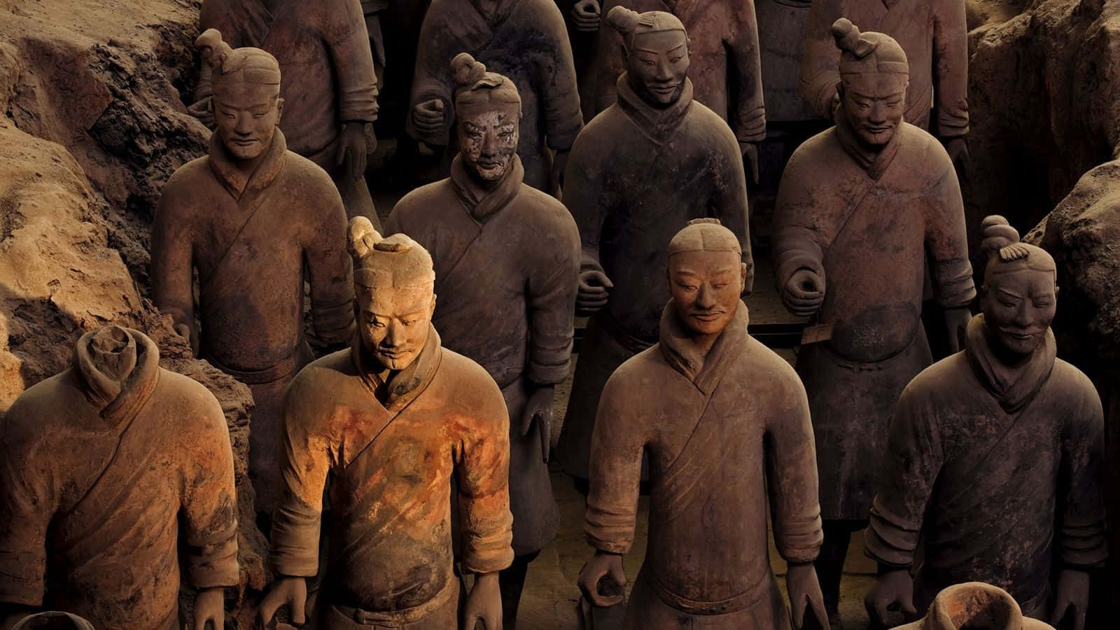Terracotta Warriors Sculptures Museum Chine Wallpaper