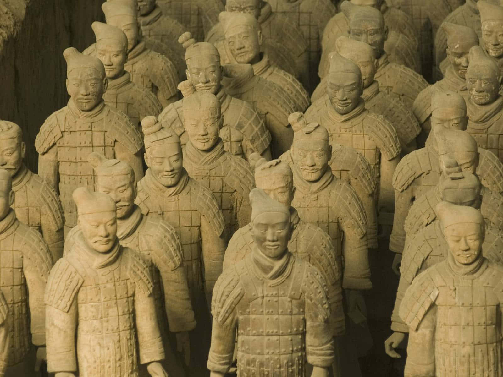 Terracotta Warriors Stone Sculpture China Wallpaper