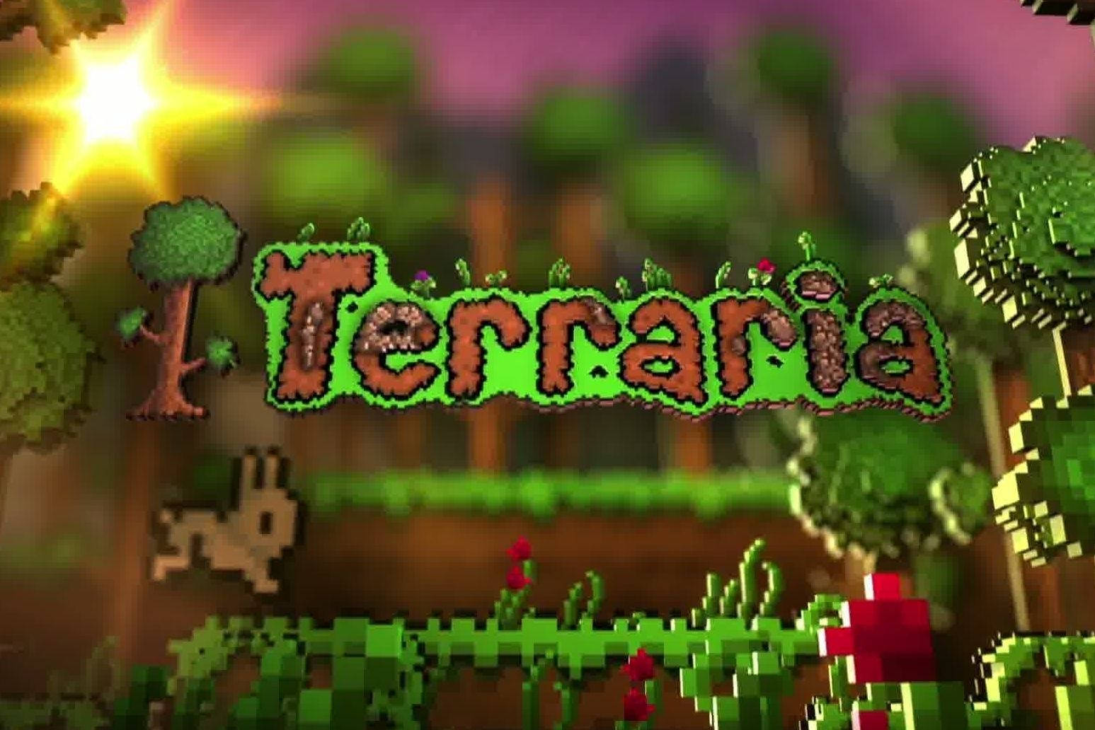 Terraria Forest Grass Logo Wallpaper