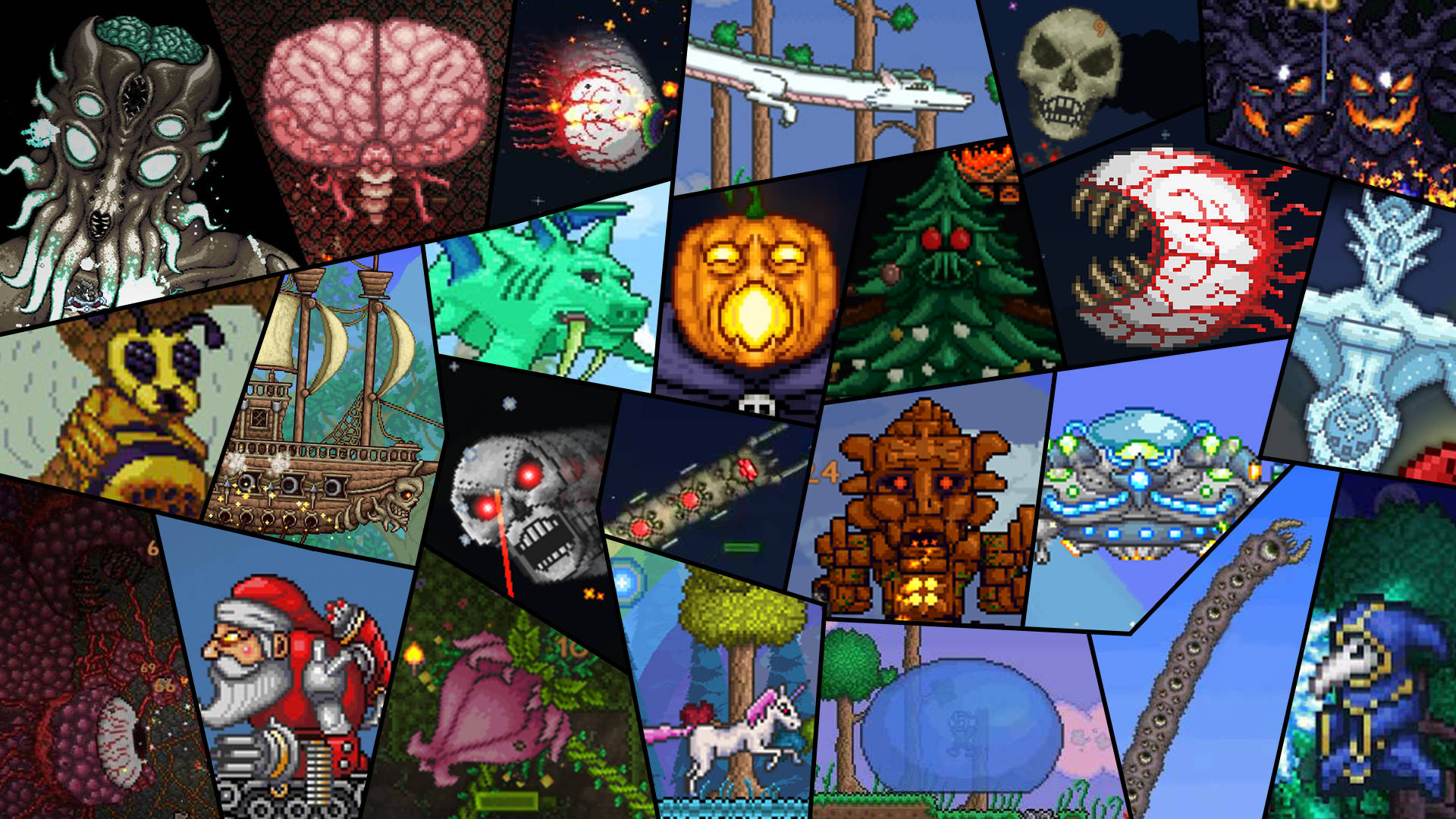 Terraria Moon Lord Collage Wallpaper
