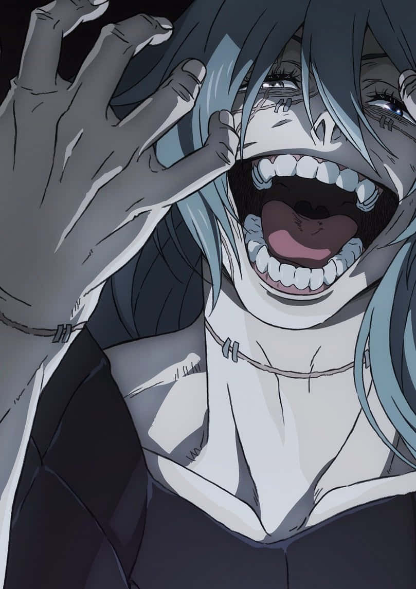 Terrified Anime Character Scream Wallpaper