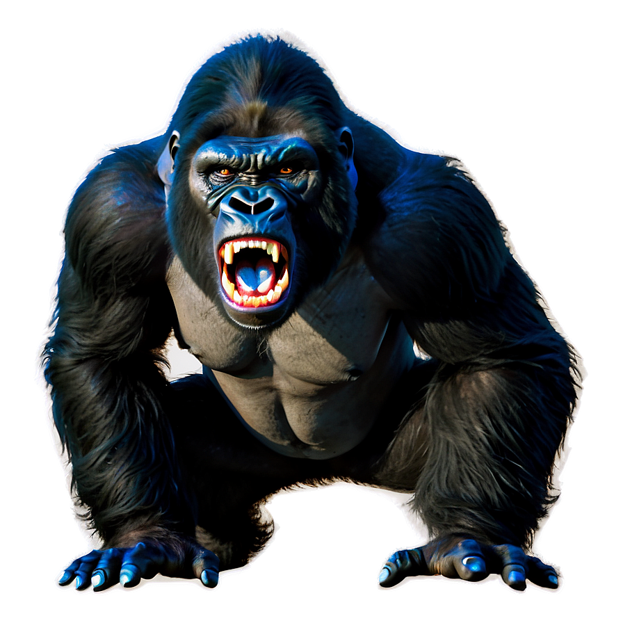 Terrifying Angry Gorilla Png 06252024 PNG