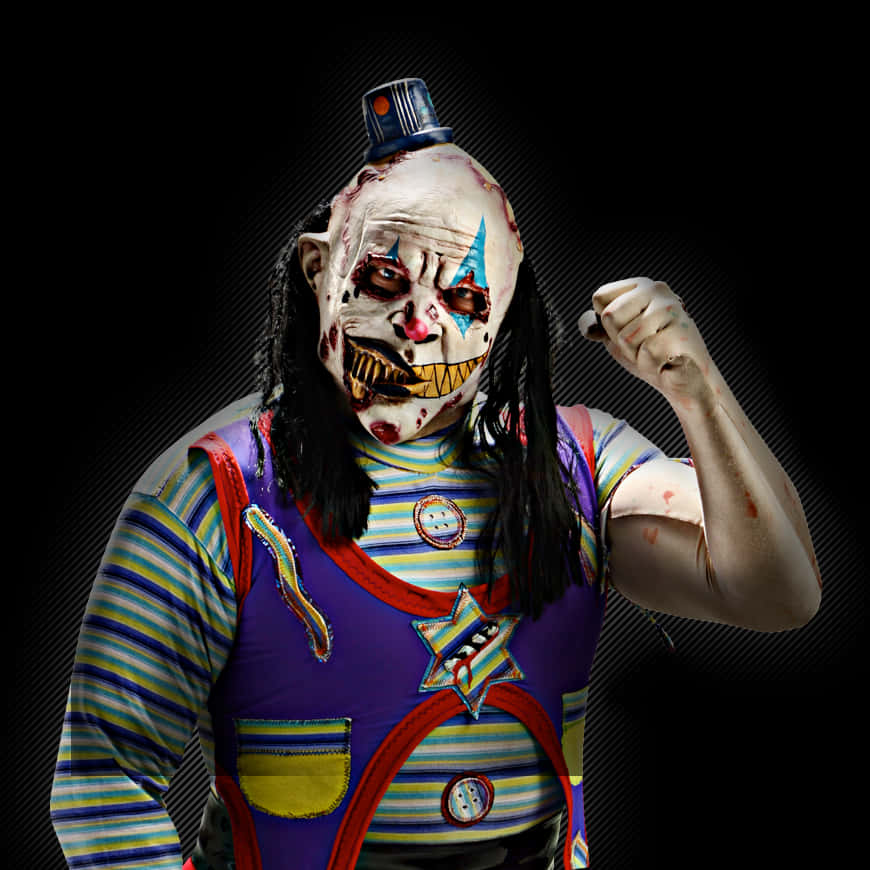 Terrifying Clown Costume Portrait PNG