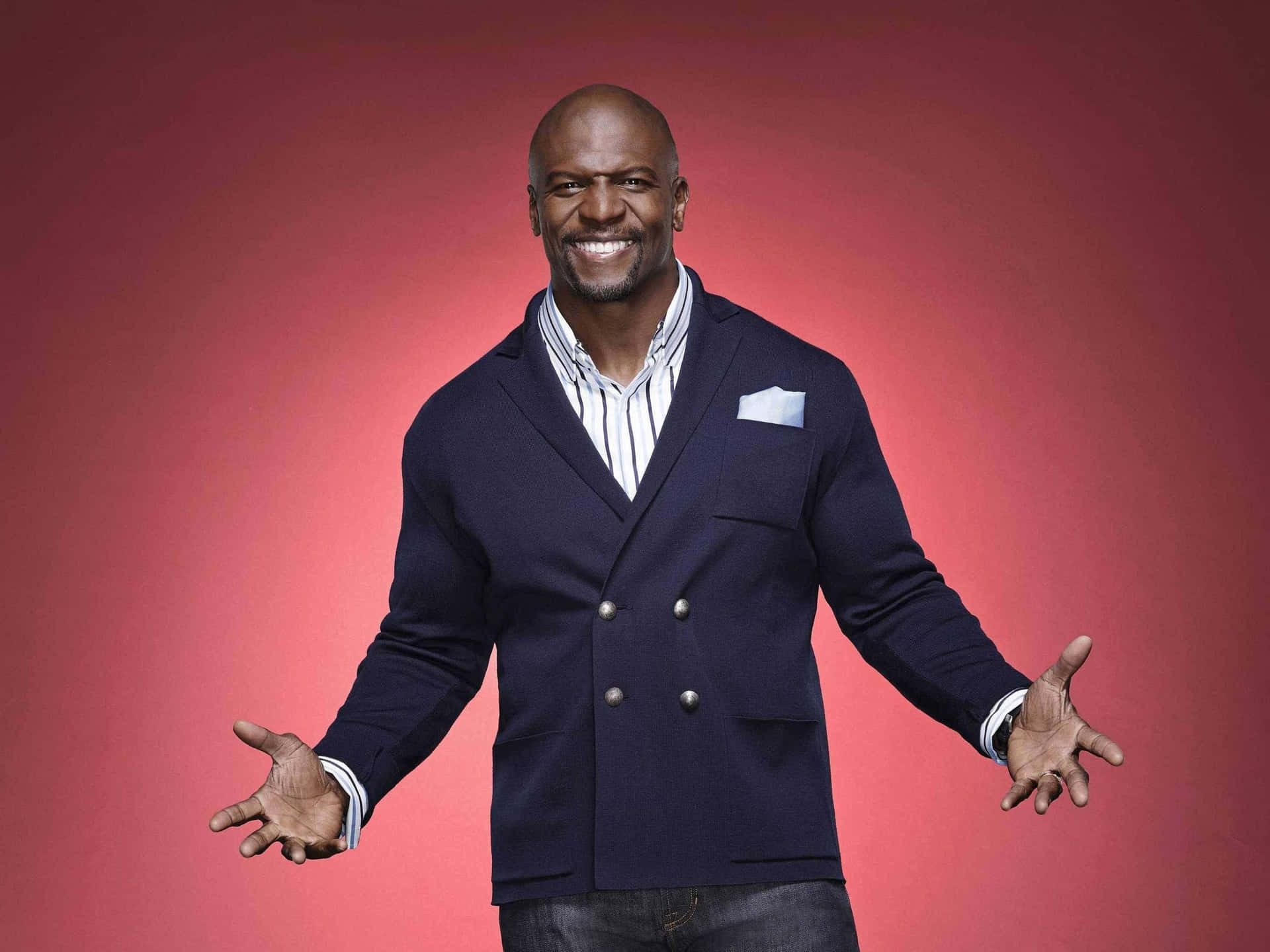 The beloved actor, comedian and former football player Terry Crews in his signature pose Wallpaper