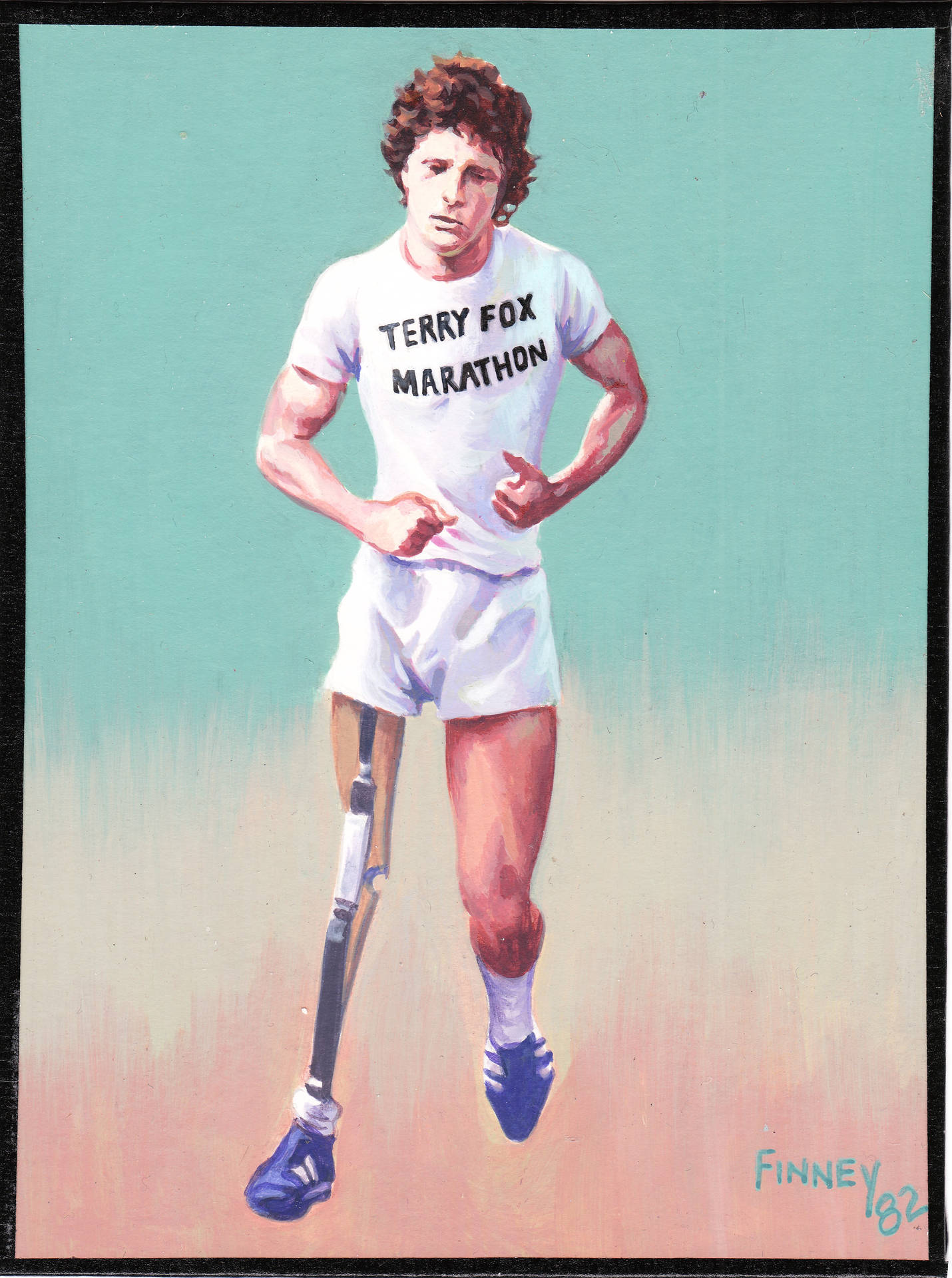 Dipinto A Pastello Di Terry Fox Sfondo