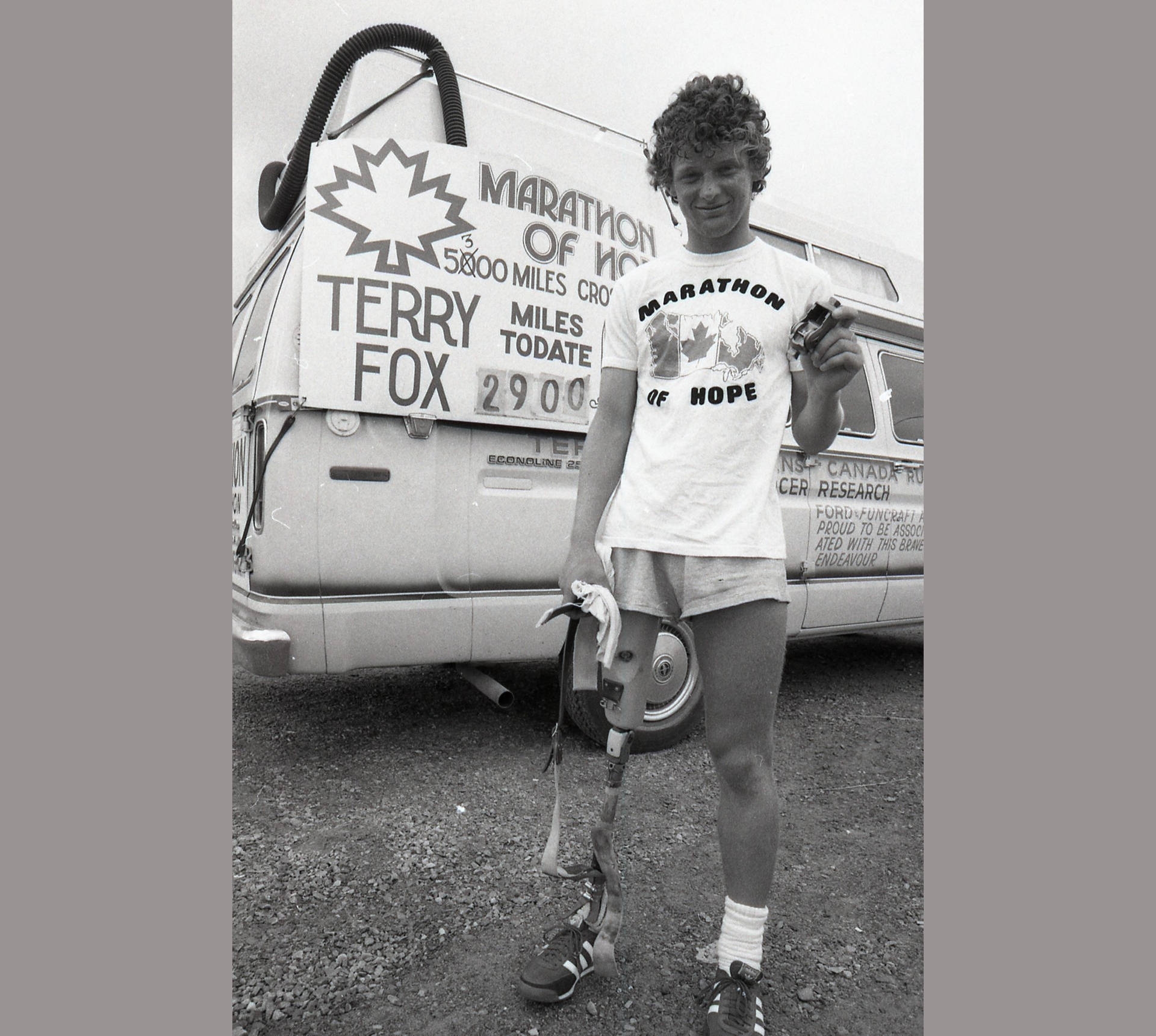 Terry Fox With His Car Wallpaper