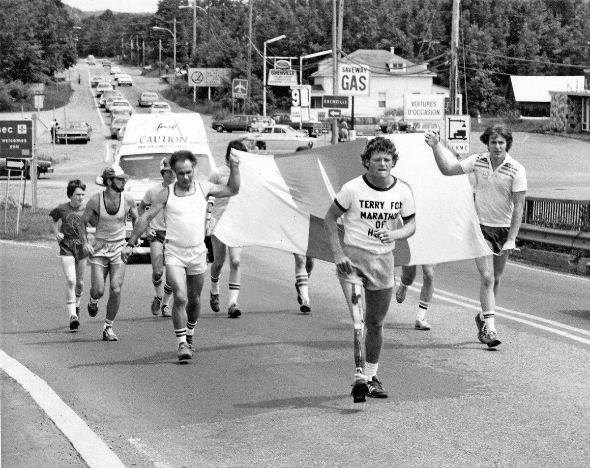 Terry Fox With Supporters Wallpaper