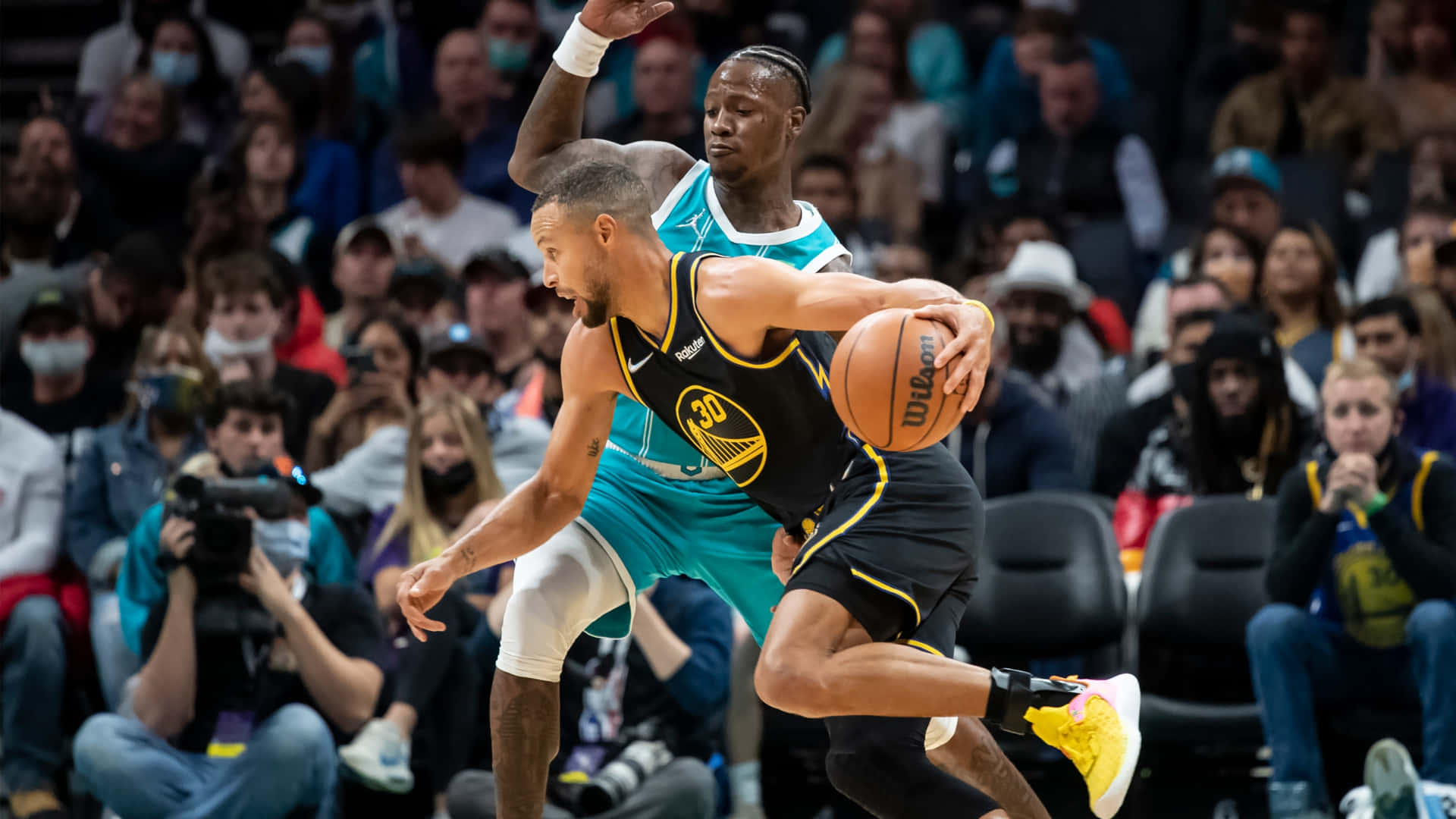 Terry Rozier Guarding Stephen Curry Wallpaper