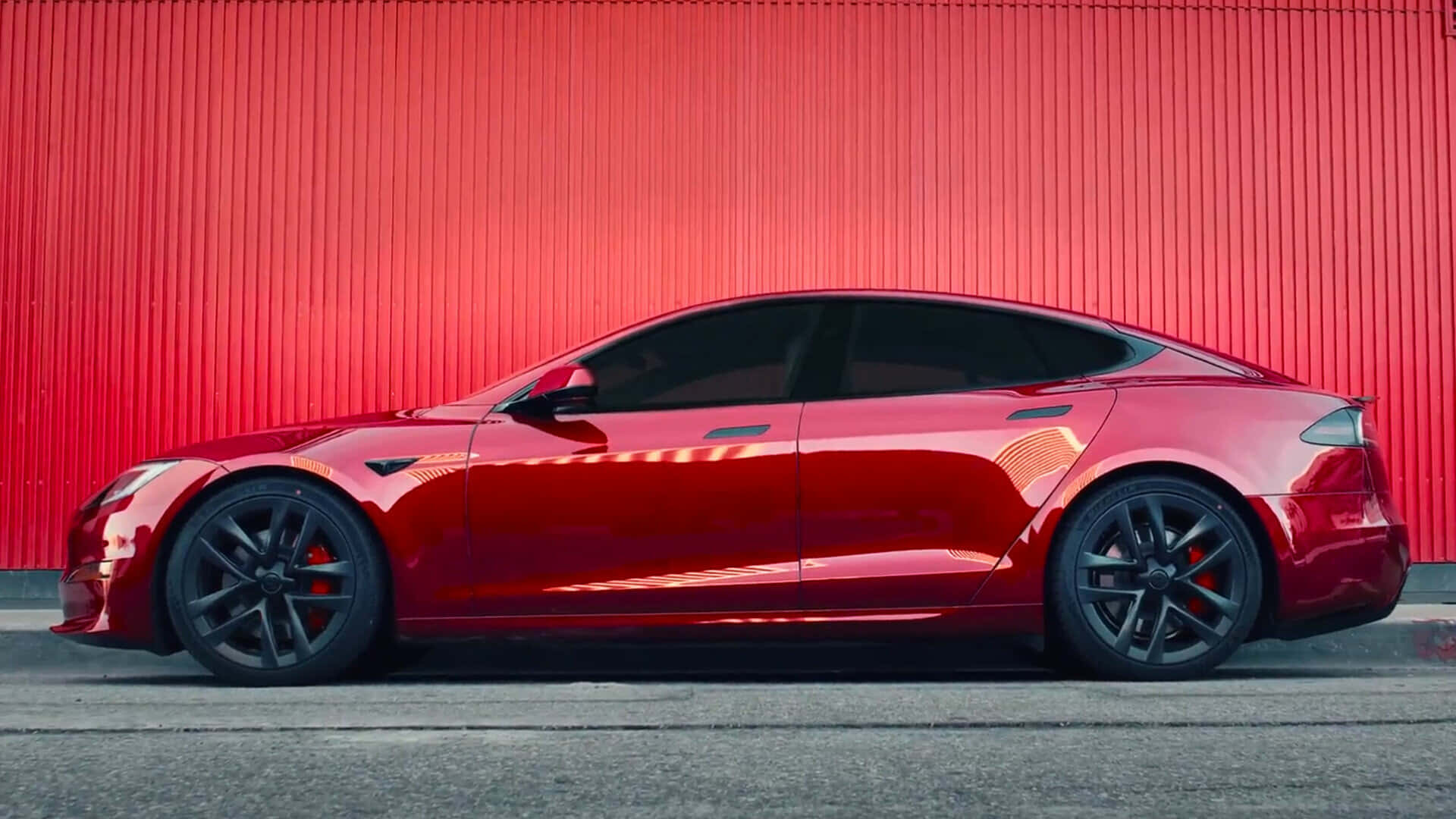 Teslakører Ind I Fremtiden.