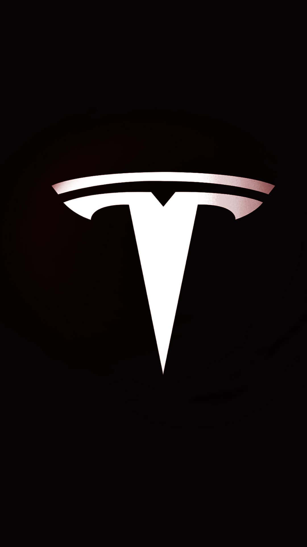 Tesla Logo iPhone Tapet: Et ikonisk Tesla-logo pryder din iPhone. Wallpaper