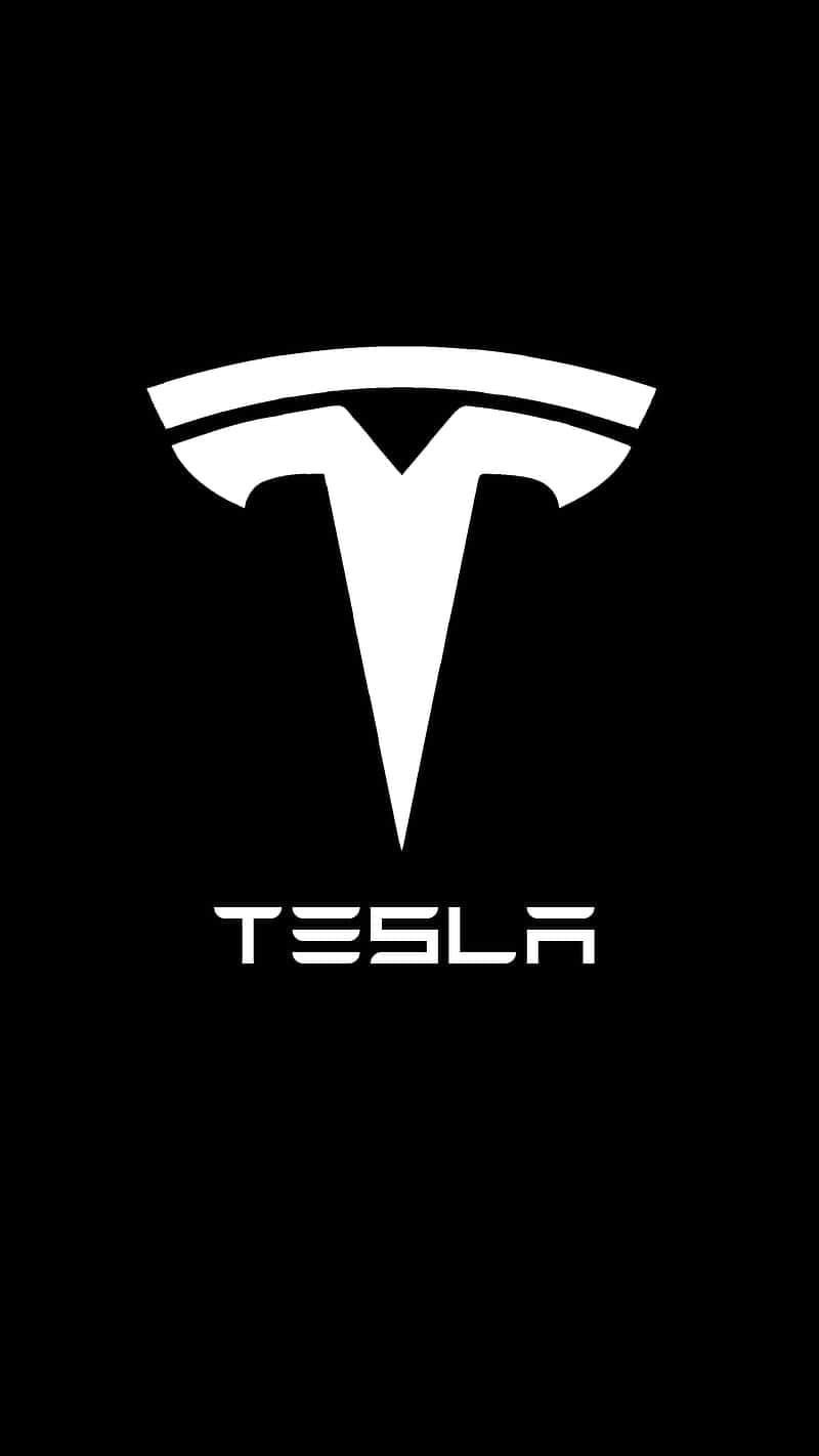 Oplyst Tesla Logo Wallpaper Wallpaper