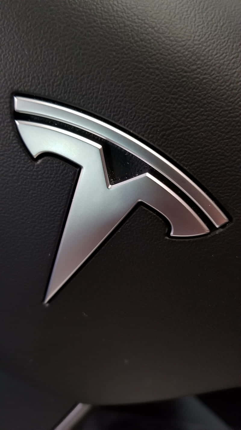 Tesla Logo in Bold White and Red Wallpaper