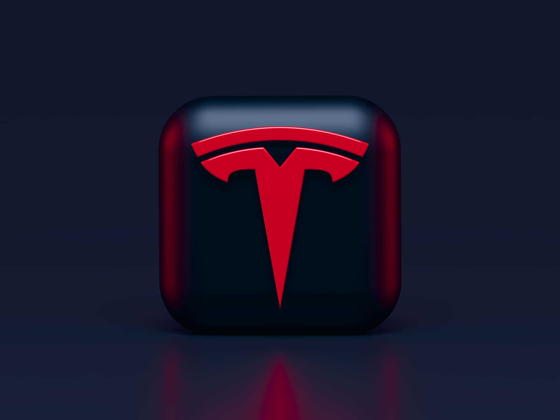 Caption: Fine Art Display - Tesla Logo in 4K Wallpaper