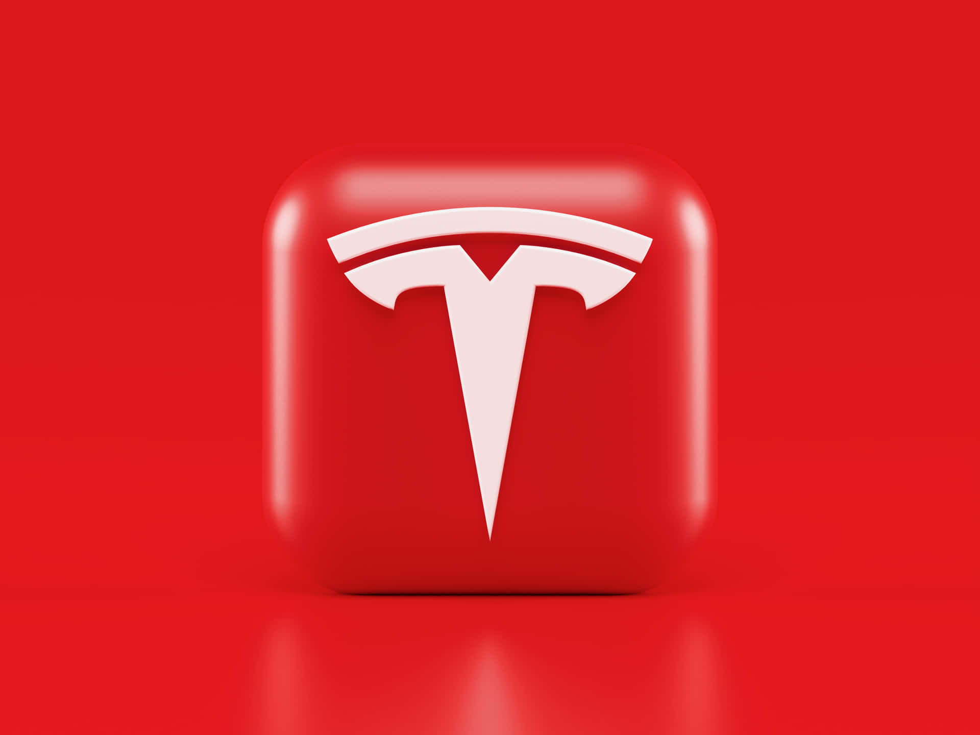 Teslas logo med farverige lys Wallpaper