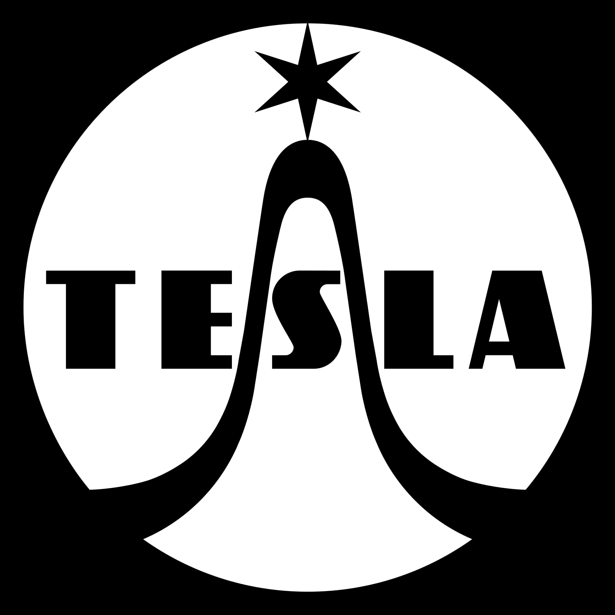 Tesla Logo Blackand White PNG
