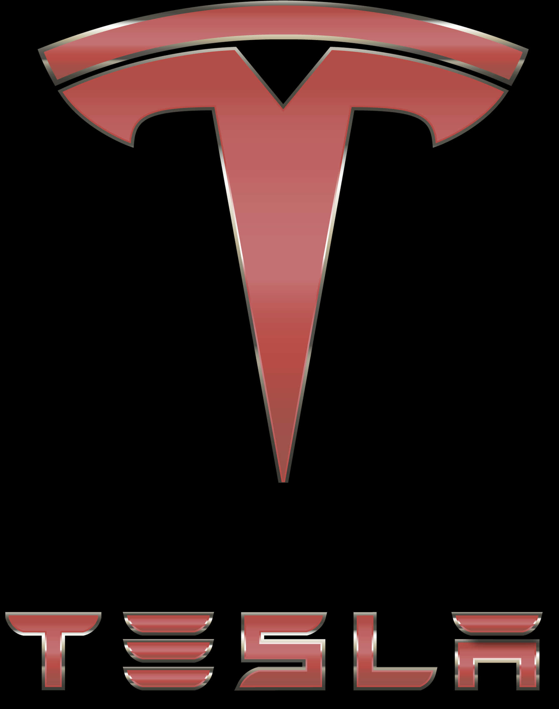 Tesla Logo Redand Black PNG