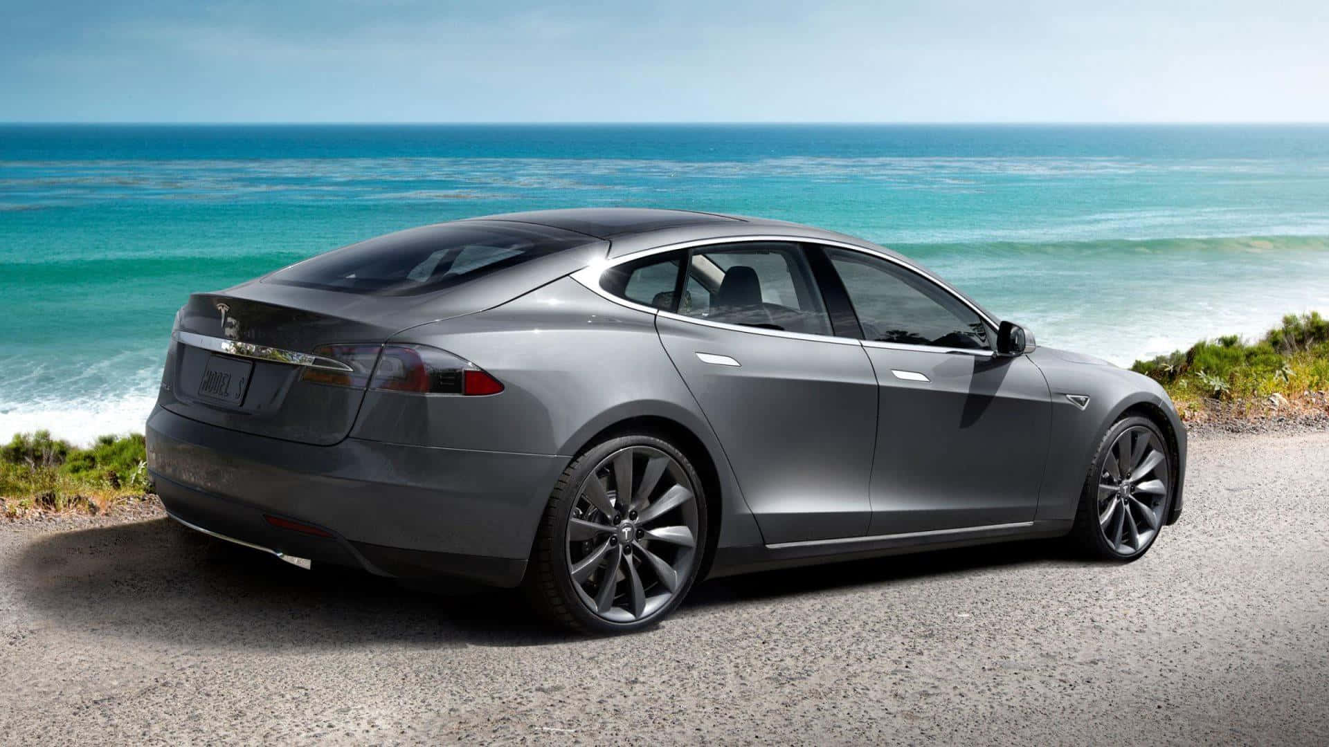Prendiil Volante Della Futuristica Tesla Model 3 Ad Alta Tecnologia