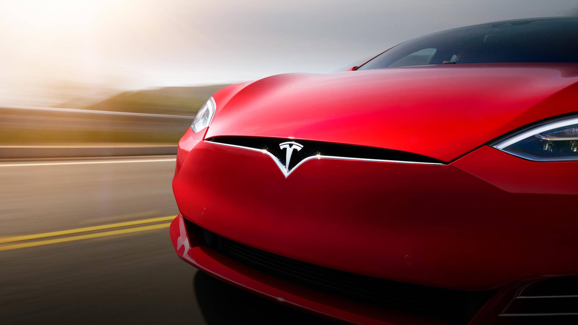 Tesla Model S 2017 Red Wallpaper