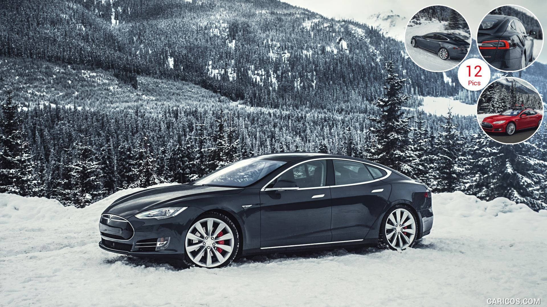 Tesla Model S 85D Winter Wallpaper