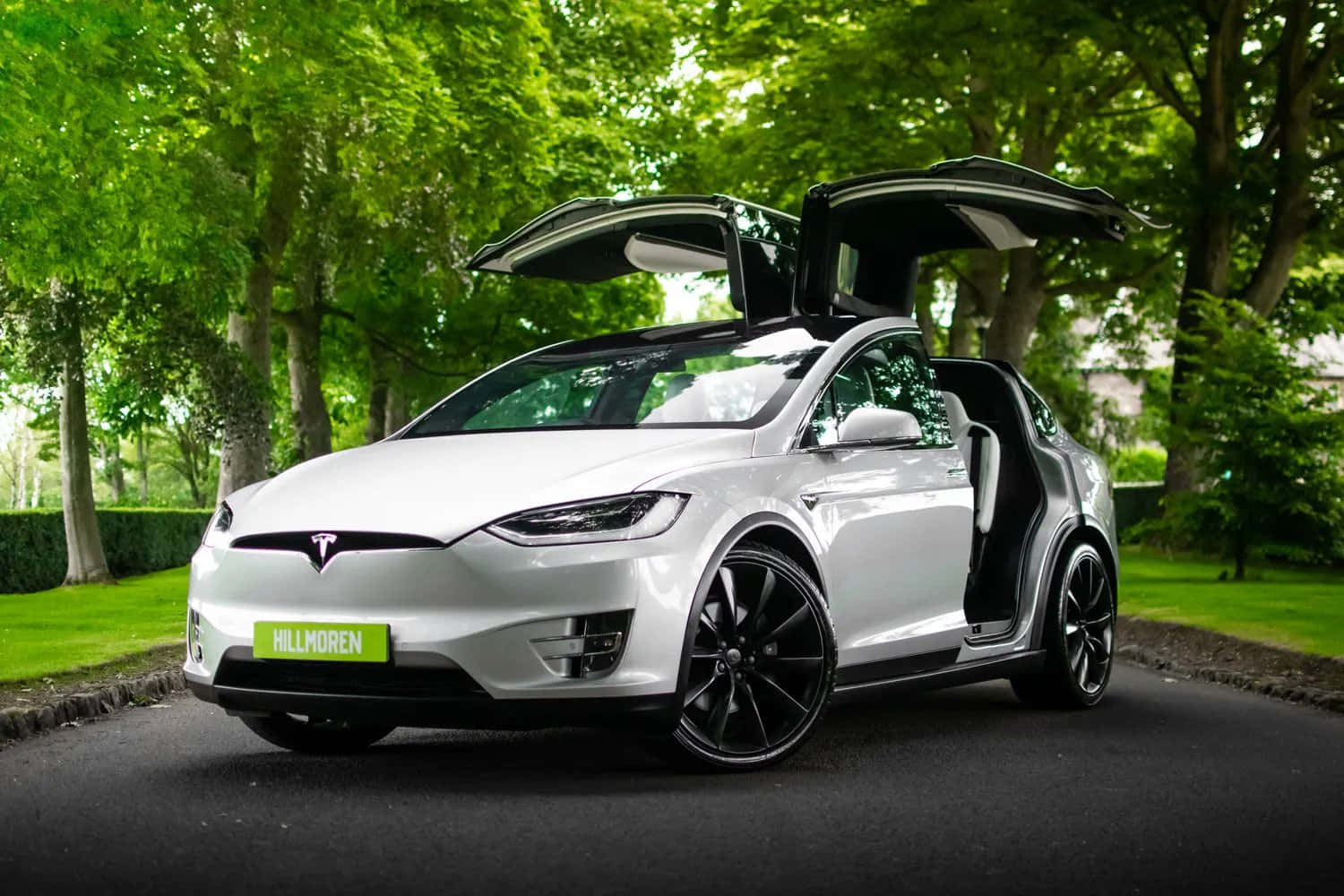 2016 Hvid Tesla Billede Tapet