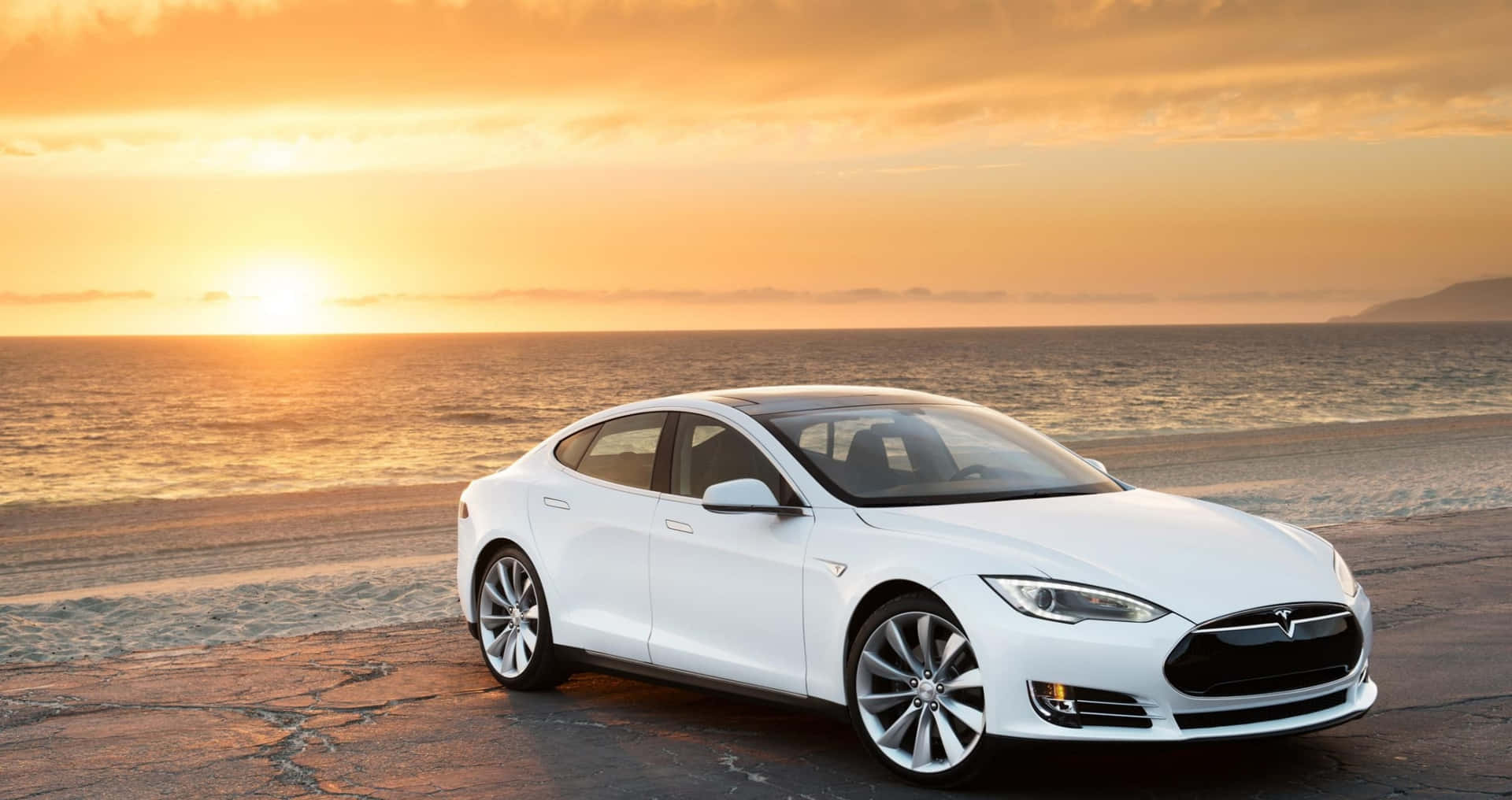 Sunset Tesla Picture