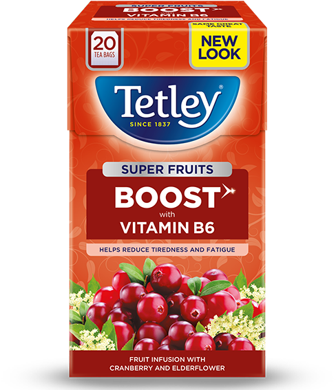 Tetley Boost Cranberry Elderflower Tea PNG