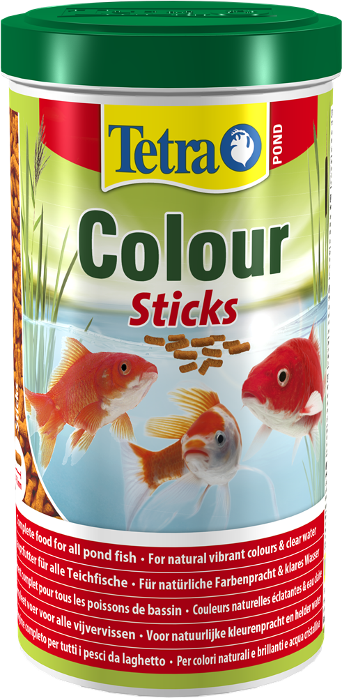 Tetra Pond Colour Sticks Goldfish Food Container PNG