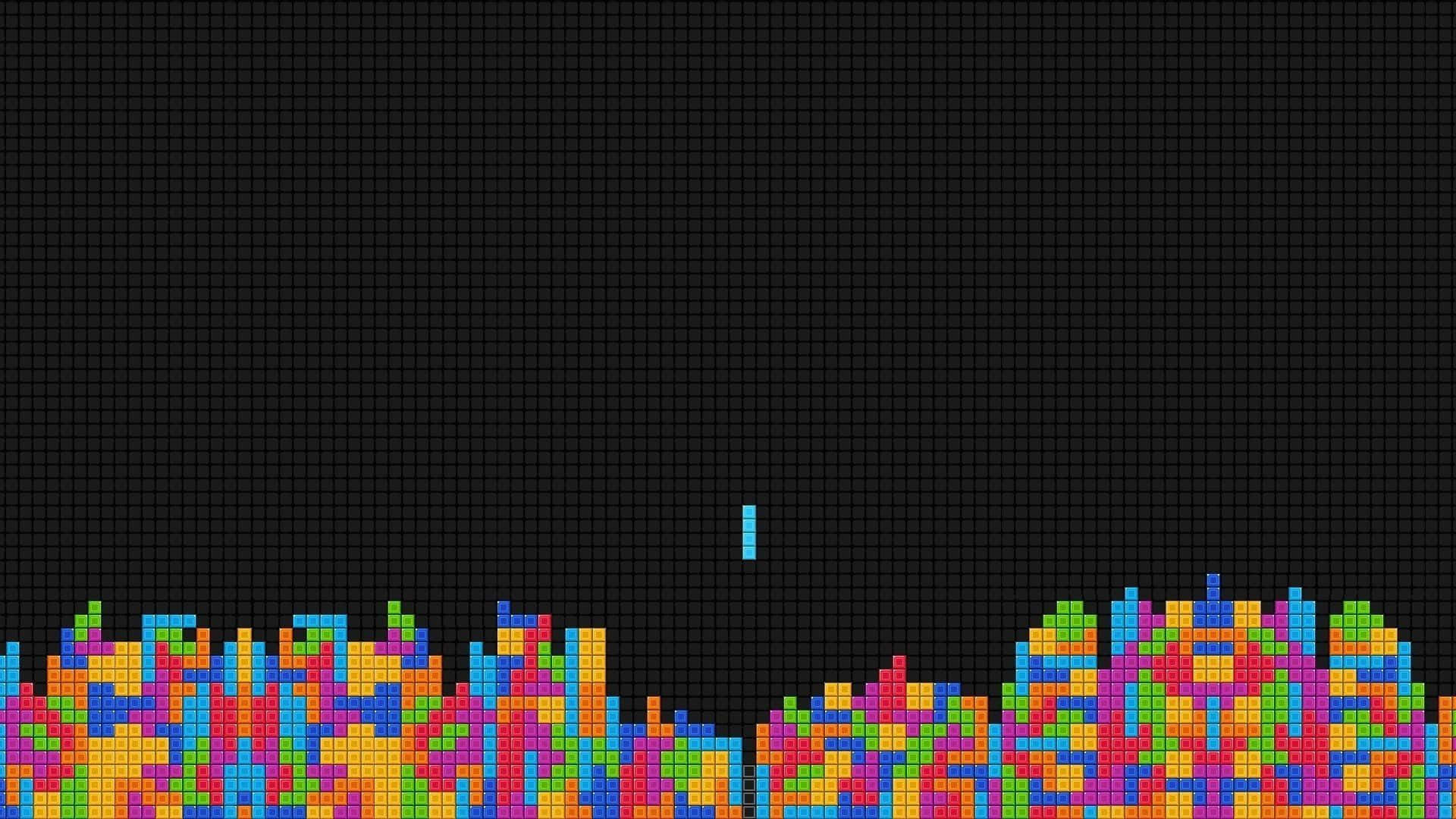 Vibrant Tetris Blocks Falling into Place