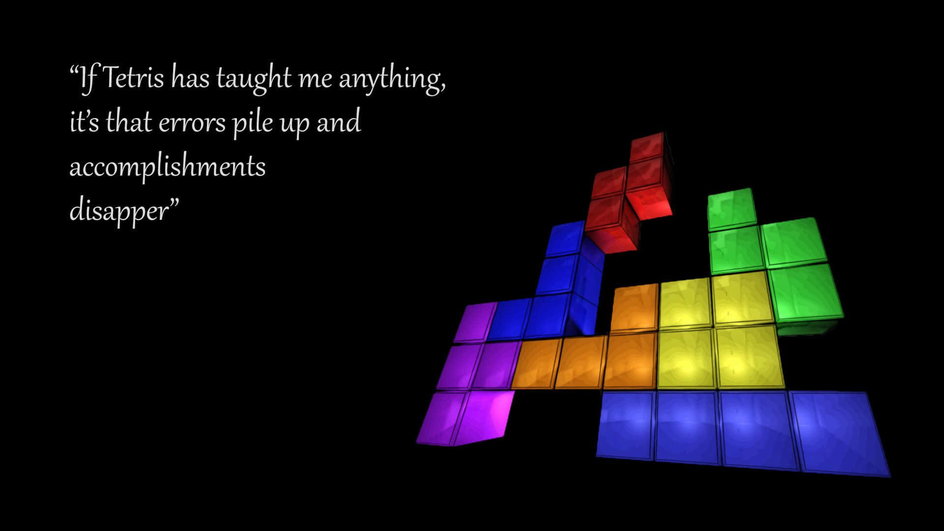 Colorful Tetris Blocks Falling Down